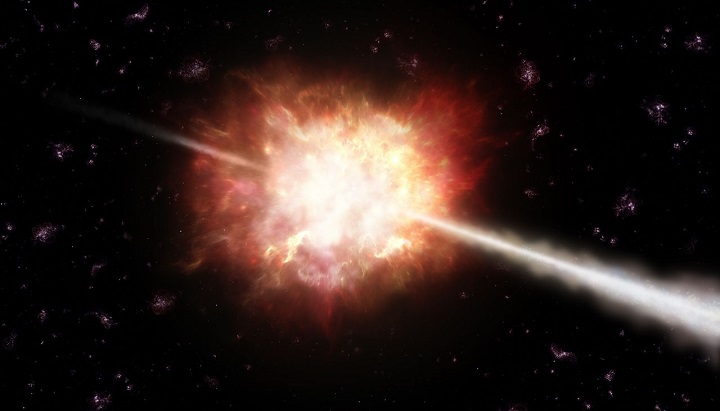 Una explosió de raigs gamma rècord revela noves pistes sobre els jets còsmics